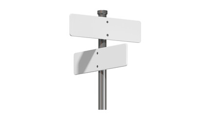 Blank directional signpost with two panels on transparent background © Tanvix Vectors