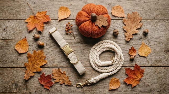 Autumnal Equine Accessories and Decorations on Rustic Wood.