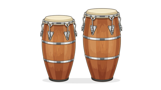 Vector illustration of conga drums concept vector illustration for creative projects and modern business isolated background element
