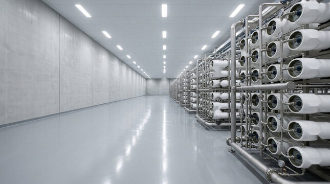 Industrial Water Desalination Facility with Copy Space