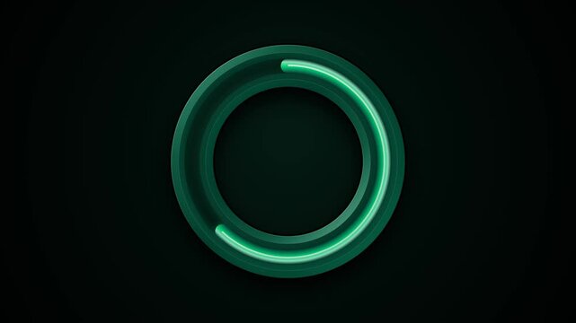 Green Glowing Neon Circular Progress Ring Loading Animation