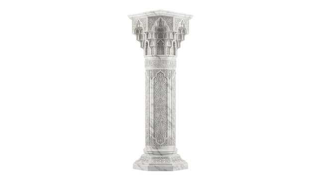Classic silver trophy with textured base and intricate detailing as PNG element
