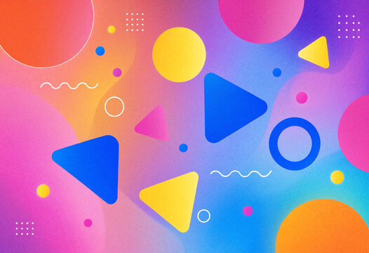 Vibrant abstract background with colorful geometric shapes and gradients.