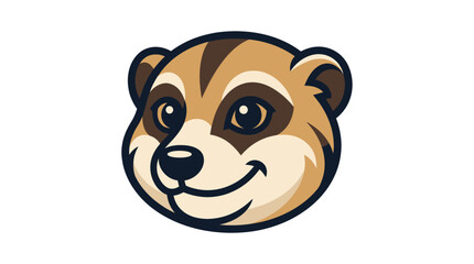 Fototapeta premium Cute cartoon meerkat head vector illustration.