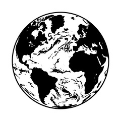Earth globe silhouette for logo or sticker © Muminkhan