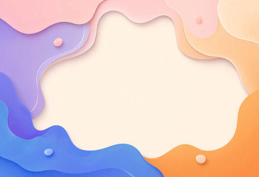 Abstract fluid shapes with dots and pastel colors for background.