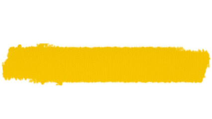 A single horizontal brush stroke in solid yellow color with a smooth and flat appearance isolated on a plain white background, surface area © Design LL