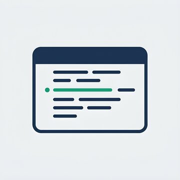 Interface layout displaying text lines and code blocks within a minimal software development window graphic design vector illustration.