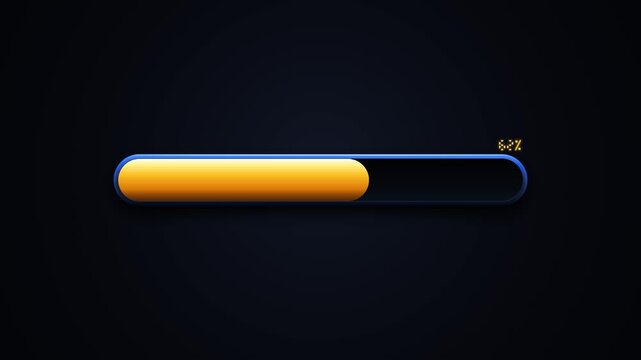 Animated Loading Progress Bar Filling with Yellow Gradient