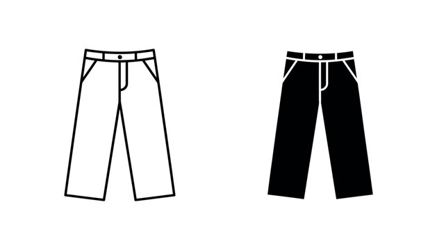 Flat illustration of black and white pants