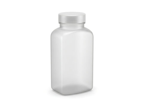 Empty plastic bottle with white cap isolated on white background, illustration