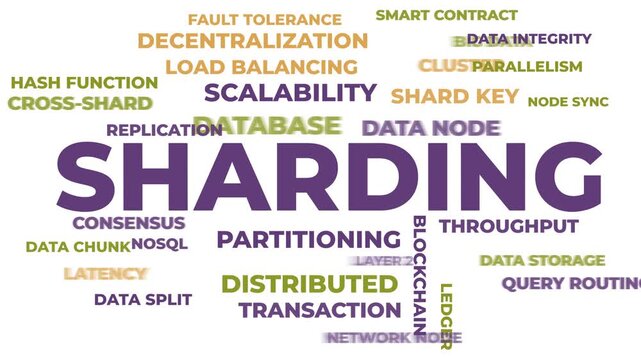 Sharding Technology Word Cloud Animation