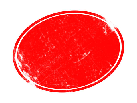 A bright red oval shape with a thin black outline, centered on a solid black background, creating a bold and minimalist isolated on a transparent background