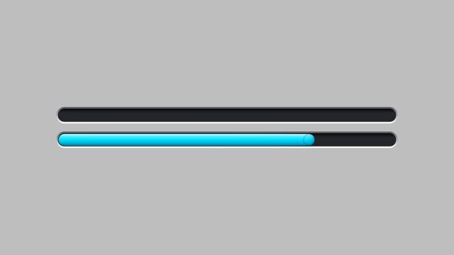 Animation of a Blue Progress Bar Filling a Horizontal Slider Slot