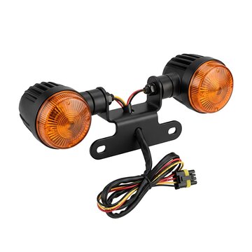 Motorcycle Turn Signal Indicator Lights with Black Metal Mounting Bracket