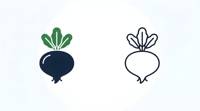 Black and red radish vegetable illustration