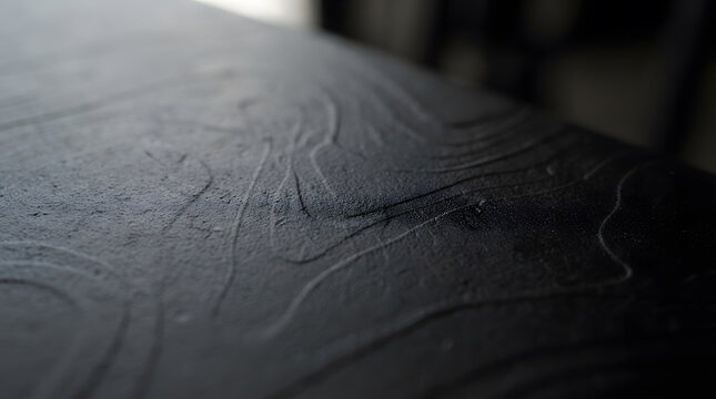 Matte Black Architectural Coating Texture, Close-Up Surface Detail, Modern Design Element, Industrial Aesthetic, Commercial Application.