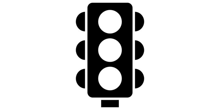 Traffic light icon indicating stop or go for vehicles in city.