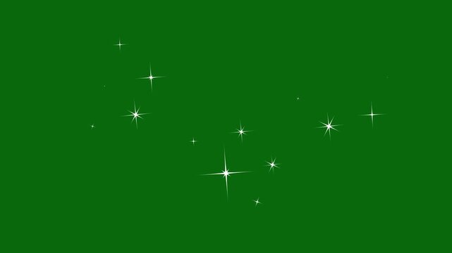 2D Magical twinkling stars, Be Right Back blue neon sign glowing animation looping with reflection on green  background