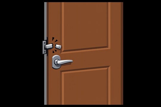 A simple wooden door with a traditional door handle