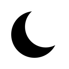 Crescent moon symbol on white background © BilCreate