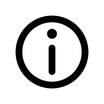 Information symbol in a circle, black and white