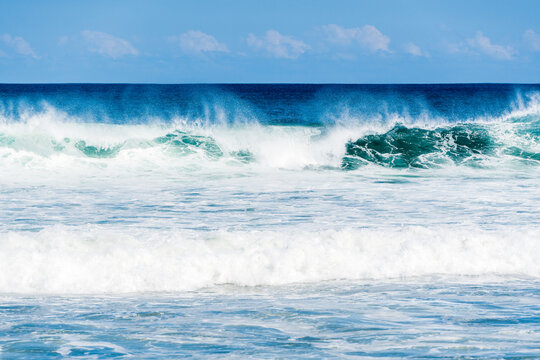 waves crashing in ocean