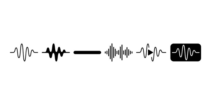 Sound wave icons showing audio recording process
