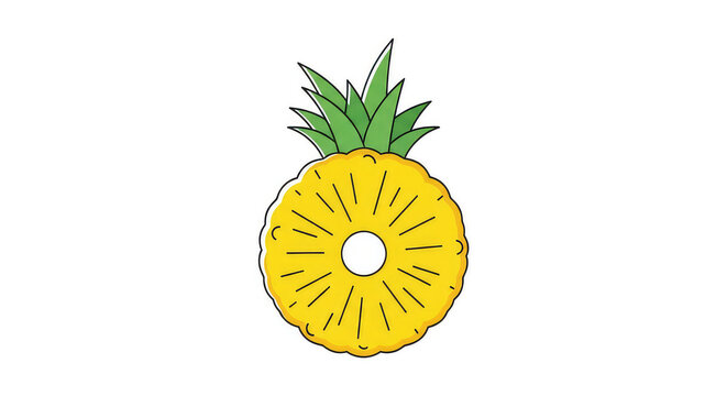 Vector illustration of a pineapple slice icon