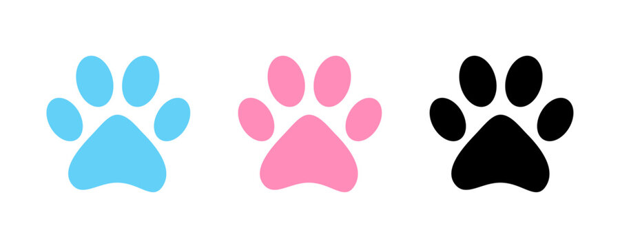 Paw print icon set