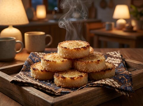 Traditional Indonesian Wingko Babat Coconut Cake