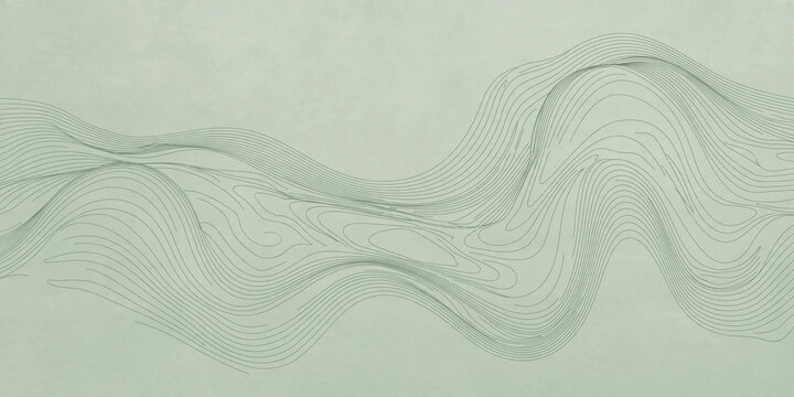 Sage green minimalist topographic contour line pattern