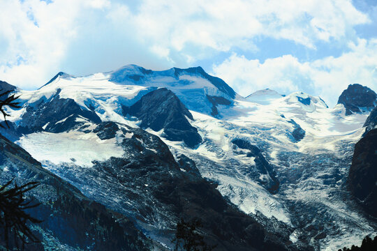 Great Morteratsch glacier. Bernina range, Canton of Graub&uuml;nden, Switzerland.Canton of Graub&uuml;nden, Switzerland.