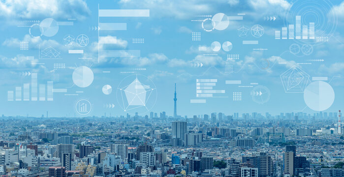 都市景観と統計データ　ビッグデータ　マーケティング　DX