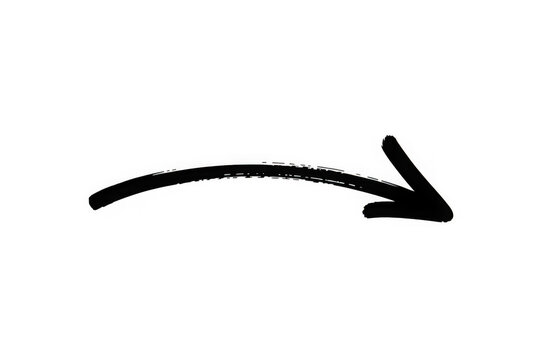 Hand-drawn black arrow, isolated on transparent background. Great for indicating direction or a call to action.