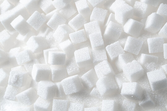 Close up view of sugar cubes