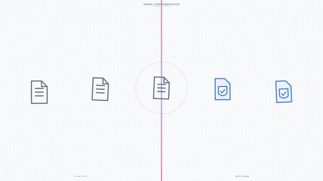 Digital Firewall Protection Concept with Transforming Document Icons