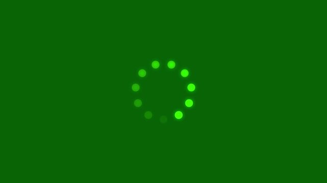 Loading - circle Modern loading animation, circular loading indicator, light green gradient dotted round loading page video design, loading circle icon on green background. 4K video