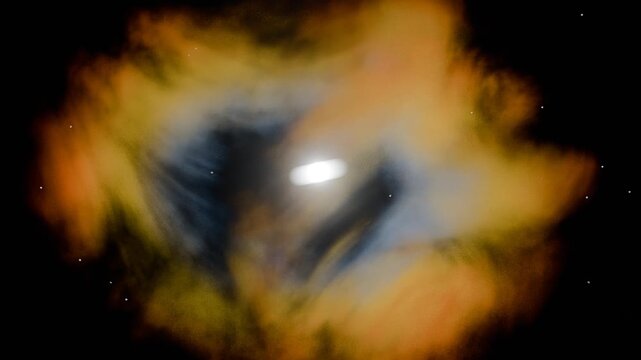 catastrophic supernova core collapse shockwave explosion with glowing plasma filaments, deep space 4k video asset.