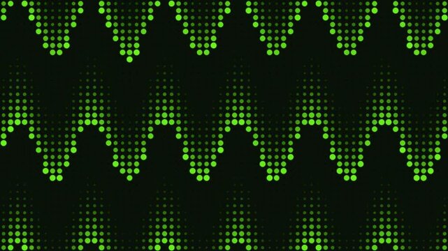 High Tech Emerald Green Digital Matrix Terminal LED Dot Grid Loop