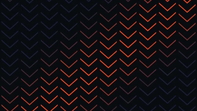 Bold Sunset Crimson and Tangerine Chevron Directional Flow Loop