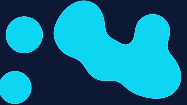 Bio-Digital Cyan Plasma Organic Shapes Moving Over Midnight Navy