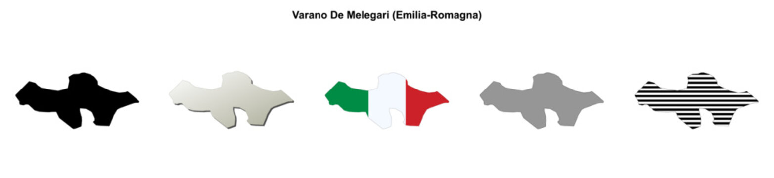 Varano De Melegari (Emilia-Romagna) outline map set