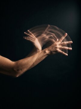 Abstract motion blur of an arm in irregular movement