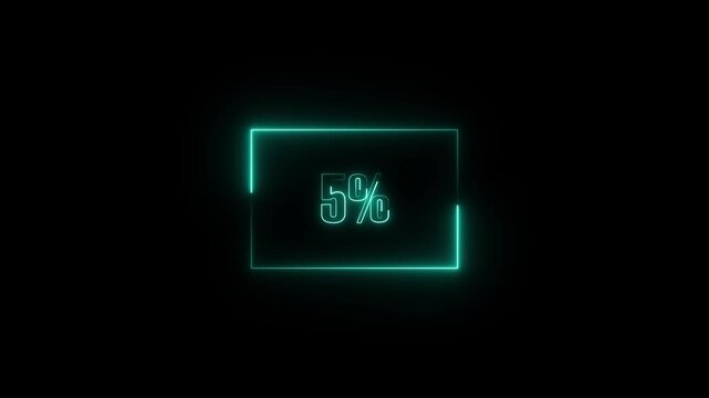 Square frame animation centers a percentage metric on dark. Percentage data coordinates guide square frame animation. Modern user dashboard displays use this square frame.