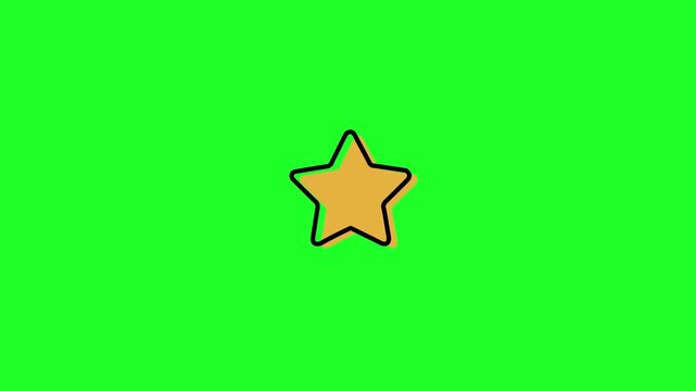 Premium star icon or logo in line style, star shape symbol on white background, simple icon animated icon. Minimalist animation of classic gold standard favorite star icon drawing.