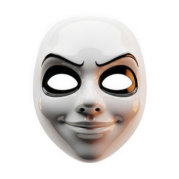White mask isolated on transparent background