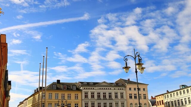 the historic cityscape of schwerin germany 4k video