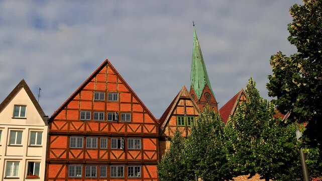 the historic cityscape of schwerin germany 4k video
