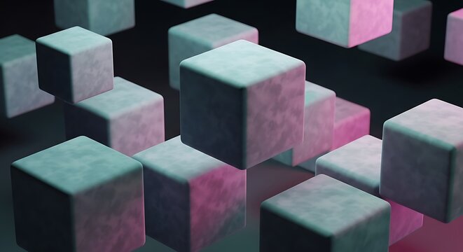 Abstract 3d cubes forming geometric pattern